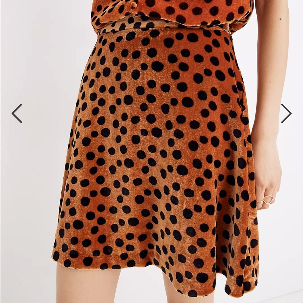 Velvet Circle Miniskirt in Leopard Dot NWT size 0